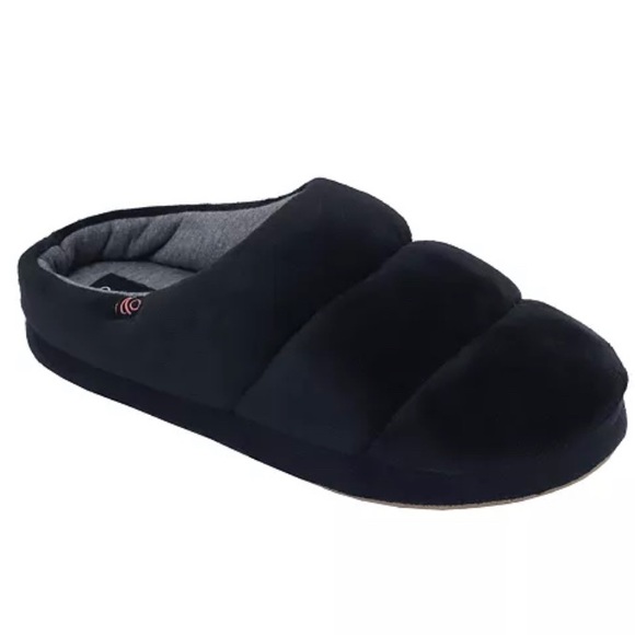 NIB Cuddl Duds Black Puffy Clog Houseshoes Scuffs Slippers Large - Picture 1 of 3